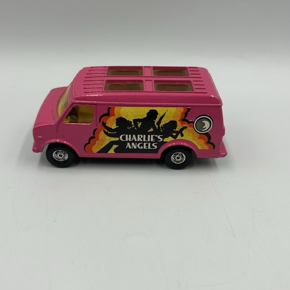 VTG 1977 Corgi Juniors Charlies Angels Pink Chevy Van Die-Cast 1:64 w Sunroofs ! - Picture 2 of 12